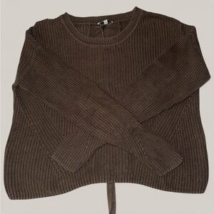 Lucky Brand Olive-Brown Crewneck Sweater
